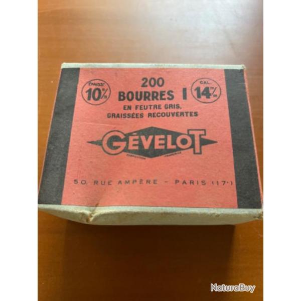 Bote de 200 bourres I pour calibre 14 mm GEVELOT