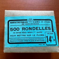 Boîtes de 500 cartons blancs de calibre 14 mm MANUFRANCE