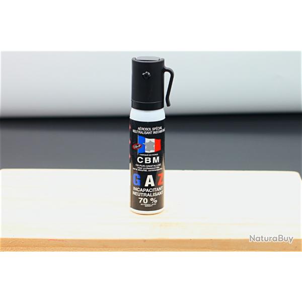 Bombe lacrymogne, spray de dfense GAZ CS 25ML - Clip ceinture, poche, sac