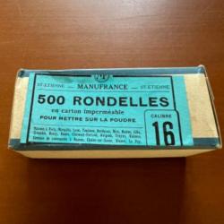 Boîte de 500 rondelles de calibre 16  MANUFRANCE