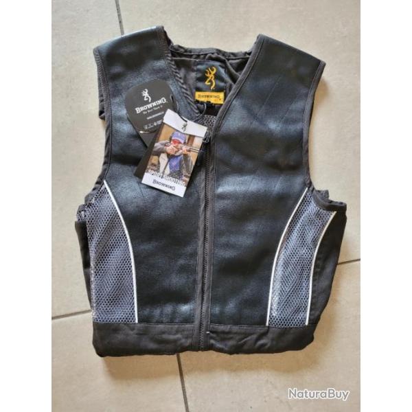 Gilet de tir de chasse en cuir Browning noir