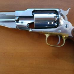 Revolver Pietta 1858 Remington new model army Sheriff Chromé Calibre 44 Crosse Quadrillée