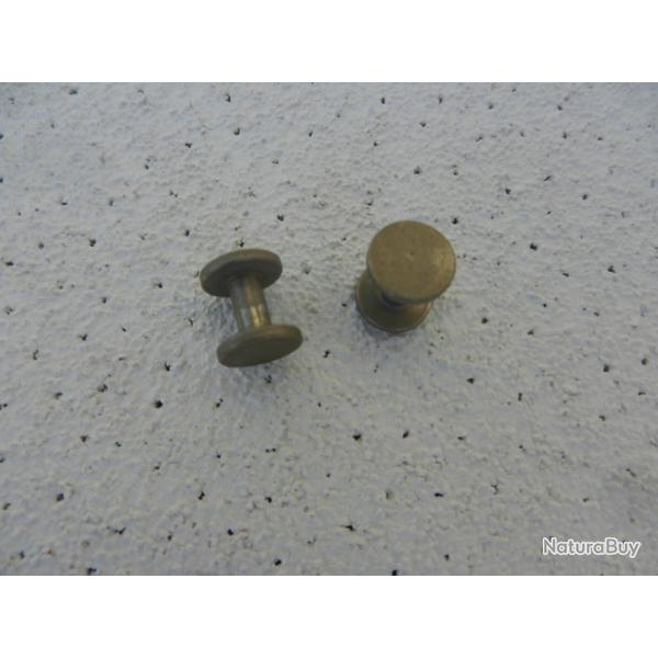 2 rivets boutons pour bretelle de fusil ou carabine