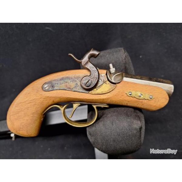 Pistolet  percussion Dikkar Derringer Philadelphia, Cal. 45 - 1 sans prix de rserve !!