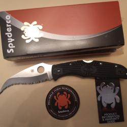 Spyderco Matriarch 2 C12SBK2 Black FRN, couteau de poche dentelé