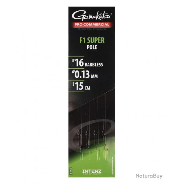GAMAKATSU BAS DE LIGNE PRO COMMERCIAL F1 POLE GAMAKATSU 0,13mm 16 15cm