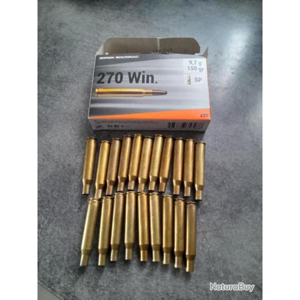 20 Douilles calibre 270 winchester