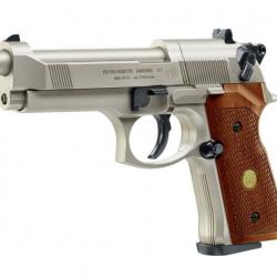 PISTOLET BERETTA M 92 FS CO2 CAL 4.5 MM - NICKEL/BOIS