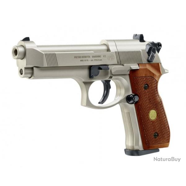 PISTOLET BERETTA M 92 FS CO2 CAL 4.5 MM - NICKEL/BOIS