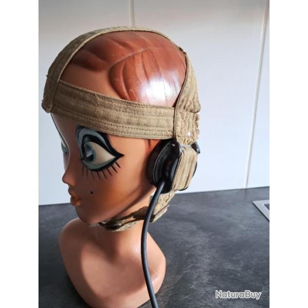 casque radio serre tte couteur tankiste char franais ww2 elno