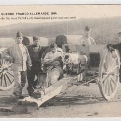 CPA GUERRE FRANCO-ALLEMANDE 1914 CANON DE 75 dont l'effet a été foudroyant pour nos ennemis