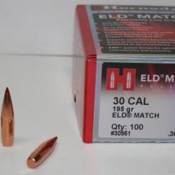 OGIVE HORNADY ELD MATCH 30951 CAL 30 195GR X100