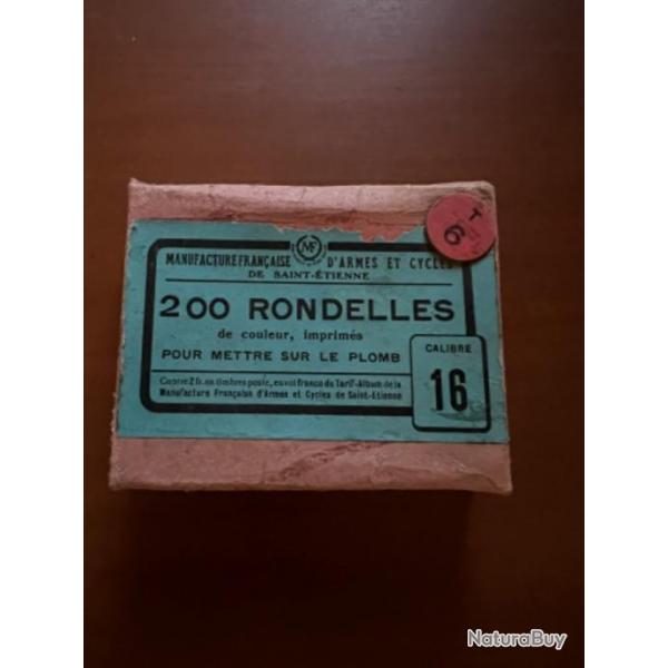 Bote de 200 rondelles de calibre 16  MANUFRANCE