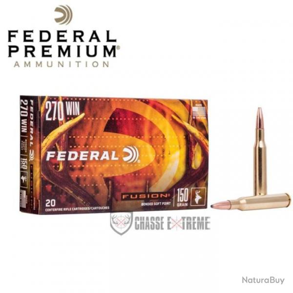 20 Munitions FEDERAL Fusion Cal 270 Win 150Gr Soft Point