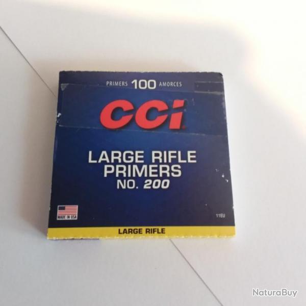 100  AMORCES  LARGE RIFLE  - Rfrence  CCI 200  -  LIVRAISON GRATUITE