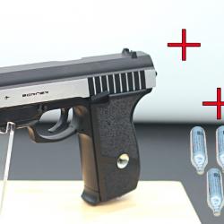 PROMO-Pistolet Borner Panther801 laser-CO2 Blowback Full Metal 3J+1500 billes d'acier 4.5mm bb+5 CO2