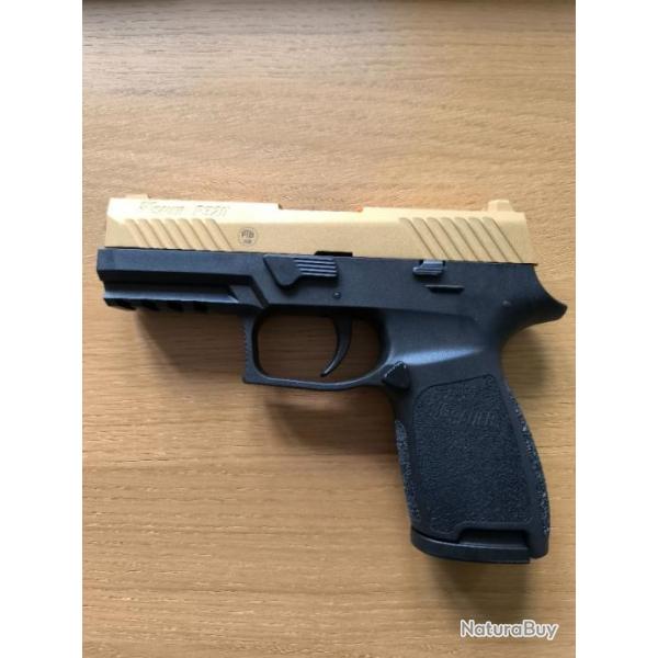 Pistolet PAK 9mm sig Sauer p320 gold