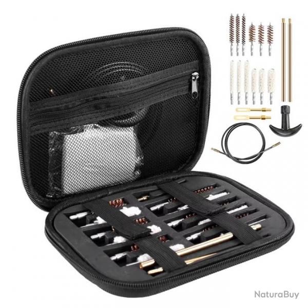 Kit de nettoyage universel pour pistolet avec baguette et boresnake pour calibre .22  .45