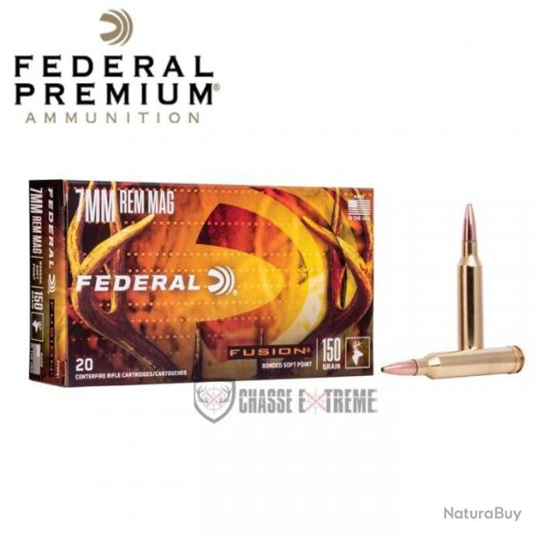 20 Munitions FEDERAL Fusion Cal 7mm Rem Mag 150Gr Soft Point