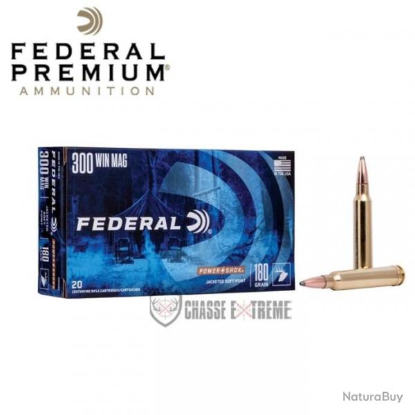 20 Munitions FEDERAL Power Shok Cal 300 win 180Gr Soft Point