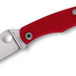 Couteau Spyderco Bug Micro-Size Slipjoint Lame Acier 12C27 Manche Red G10 SC133GRDP