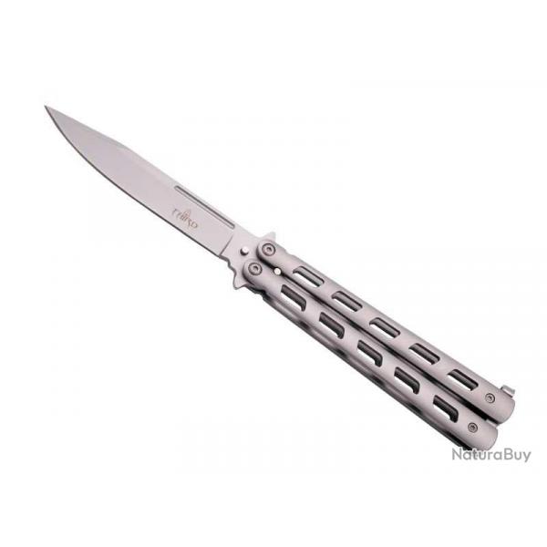 COUTEAU PAPILLON THIRD 13CM TOUT INOX MAT