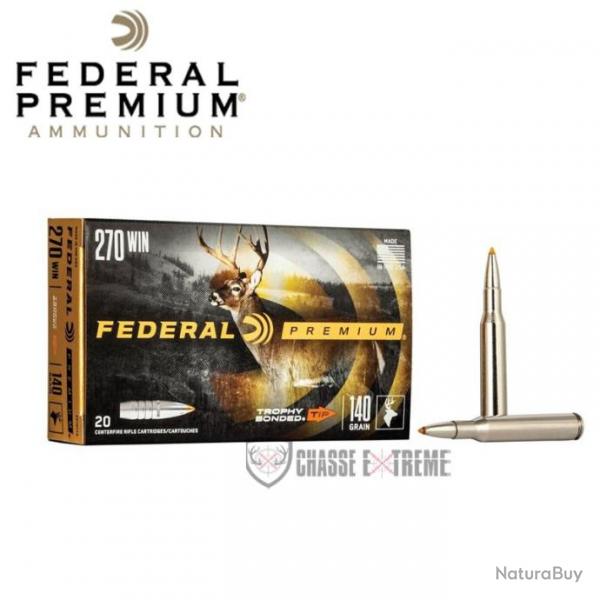 20 Munitions FEDERAL Premium Cal 270 Win 140Gr Trophy Bonded Tip