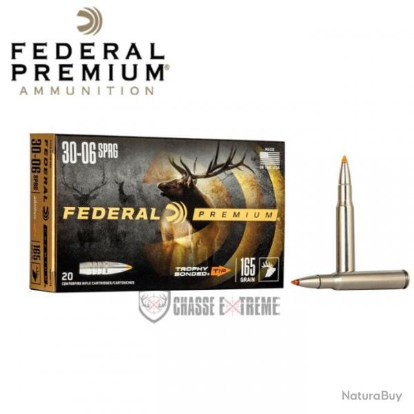 20 Munitions FEDERAL Premium Cal 30-06 Sprg 165Gr Trophy Bonded Tip