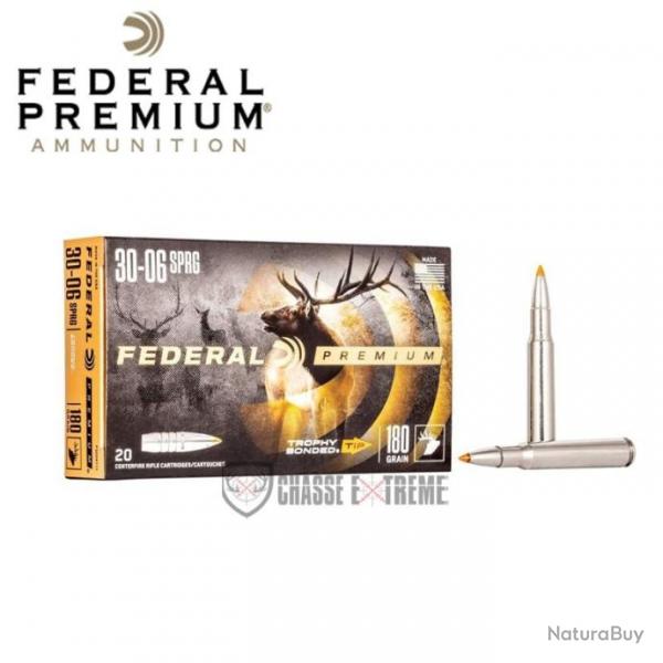 20 Munitions FEDERAL Premium Cal 30-06 Sprg 180Gr Trophy Bonded Tip