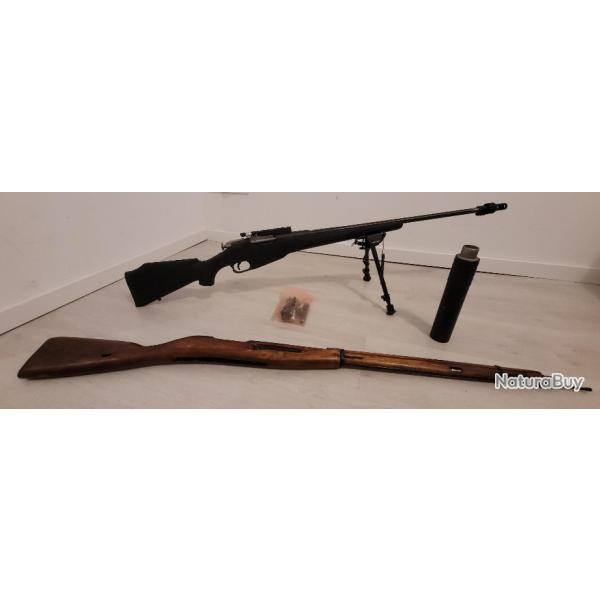 Carabine Mosin Nagan 91.30 tacticalis 7,62x54R + Silencieux ASTUR MEDIUM