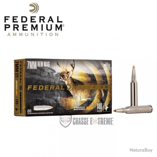 20 Munitions FEDERAL Premium Cal 7mm Rem Mag 140Gr Trophy Bonded Tip