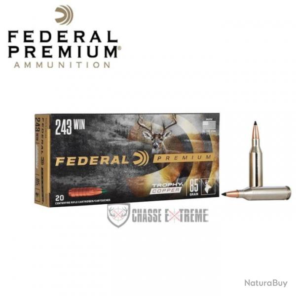 20 Munitions FEDERAL Premium Cal 243 Win 85Gr Trophy Copper