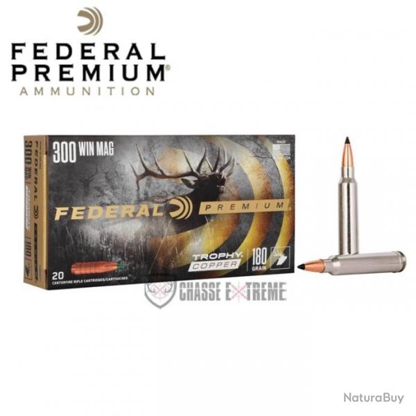 20 Munitions FEDERAL Premium Cal 300 Win 180Gr Trophy Copper