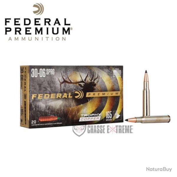 20 Munitions FEDERAL Premium Cal 30-06 Sprg 165Gr Trophy Copper