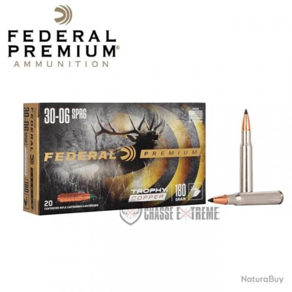 20 Munitions FEDERAL Premium Cal 30-06 Sprg 180Gr Trophy Copper