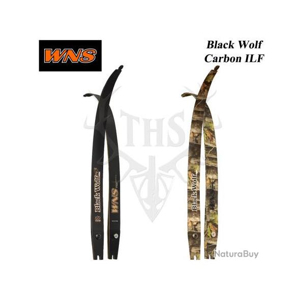 WNS branches ILF BLACK WOLF en carbone pour arc de chasse traditionnel recurve 45# Carbon Black Shor