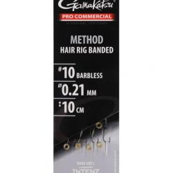 GAMAKATSU BAS DE LIGNE PRO COMMERCIAL METHOD EYED BANDED 10CM 0,21mm 10 10cm