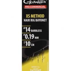 GAMAKATSU BAS DE LIGNE PRO COMMERCIAL XS METHOD EYED BAYONET 0,19mm 14 10cm