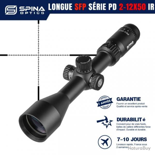 Lunette de vise LPVO SFP SERIE 2-12x50 20mm LIVRAISON GRATUITE !!!