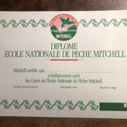 1 diplôme école nationale de pêche Mitchell  tbe pêche collection occasion