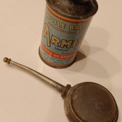 Ancien bidon Armistol + burette d'huile