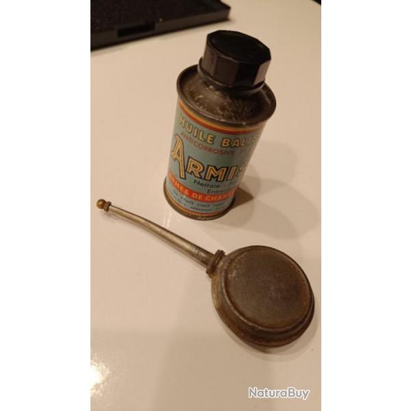 Ancien bidon Armistol + burette d'huile