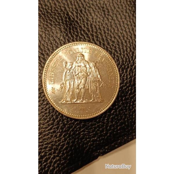 Pice en argent 50 francs 1976