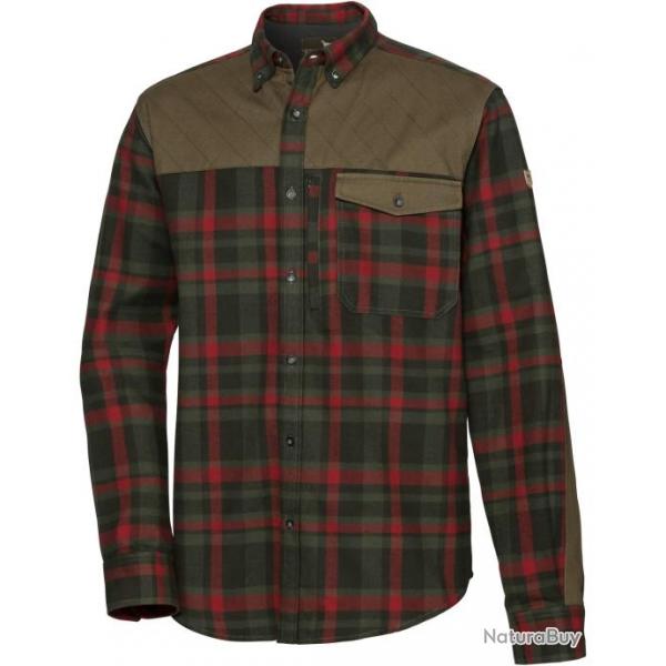 Chemise de chasse Spreewald, Parforce (Couleur: Olive / Rouge  carreaux, Taille: M)