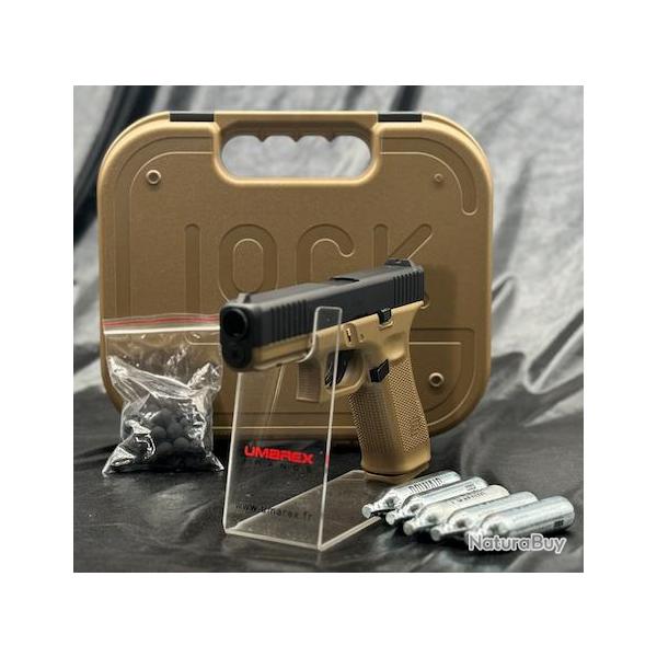 Edition limite - "PACK Prt A Tirer" PISTOLET GLOCK 17 GEN5 CAL 43 PAINTBALL T4E COYOTE FRENCH ARMY