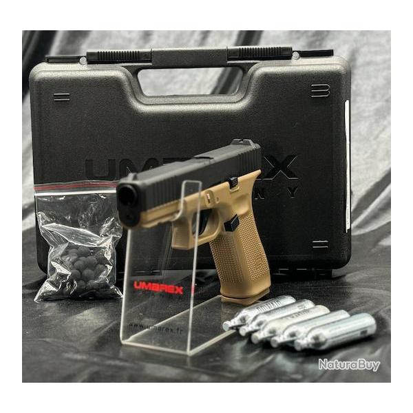 Pack Prt A Tirer PISTOLET GLOCK 17 GEN5 CAL 43 PAINTBALL T4E COYOTE