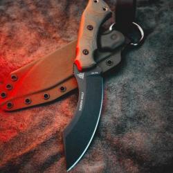 Couteau TOPS Tundra Wolf Green Manche Micarta Lame Acier Carbone 1095 Cleaver Etui USA TPTWLF01