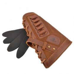 WAYNE'S DOG-Support de crosse en cuir pour la chasse .30-30 .357 GAUCHER MARRON