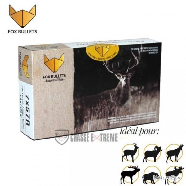 20 Cartouches FOX BULLETS Cal 7X57R 130Gr Fox Classic Hunter