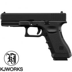 Réplique Airsoft KJ WORKS KP-17 Gaz Noir - Pistolet Blowback Semi-Automatique